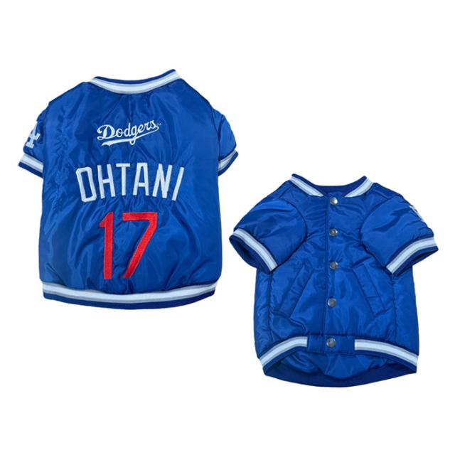 MLB公式 ロサンゼルス ドジャース 大谷翔平選手モデル ユニフォーム 野球 スタジャン Mサイズ Los Angeles Dodgers ペット(ペット用品