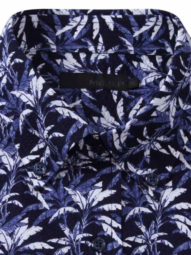 半袖シャツ 大きいサイズ メンズ ボタニカル柄 総柄 ボタンダウン