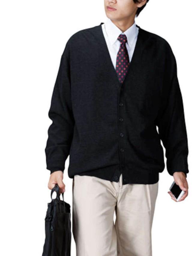 カーディガン 大きいサイズ メンズ ニットカーデ 長袖 アクリル混 V