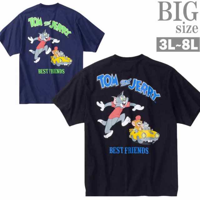 Tシャツ トムとジェリー プリント 大きいサイズ メンズ ポケット クルーネック TOMandJERRY C060304-02の通販は