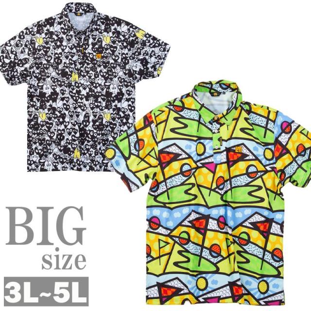 ゴルフウェア 半袖 総柄 大きいサイズ メンズ LOUDMOUTH ラウドマウス お洒落 C070310-09