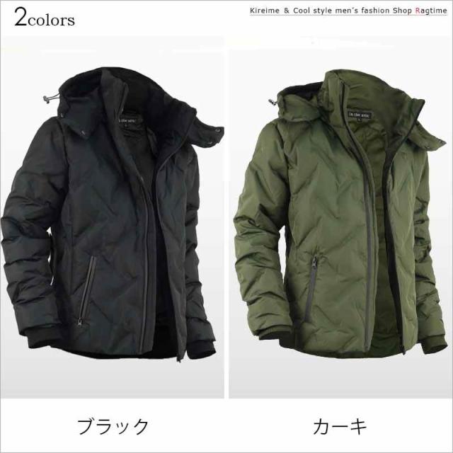 中綿ジャケット メンズ 中綿ブルゾン ボリューム スタンドカラー 冬