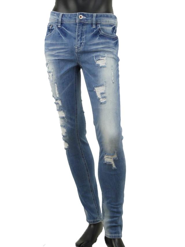 デニムパンツ メンズ ジーンズ スキニー ダメージ加工 ストレッチ