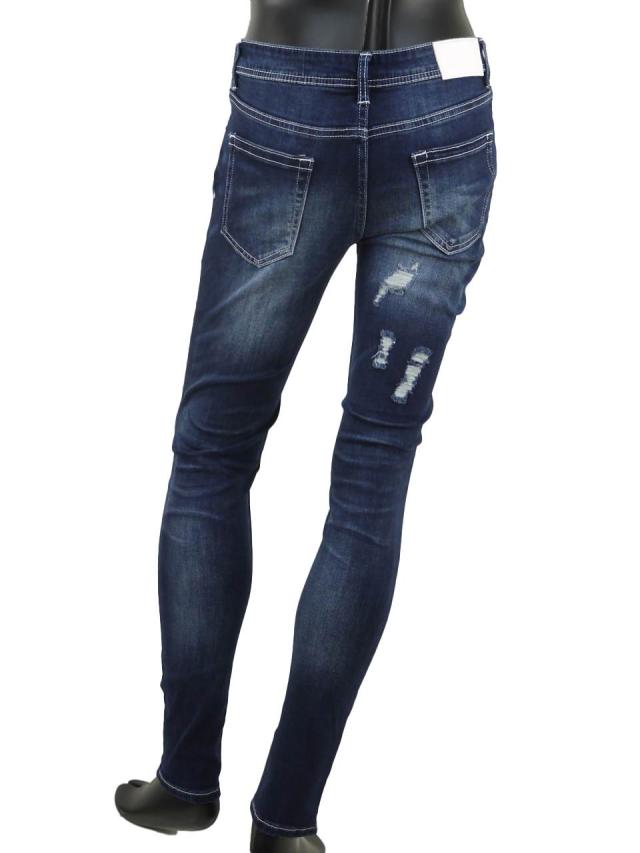 デニムパンツ メンズ ジーンズ スキニー ダメージ加工 ストレッチ