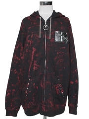 APPAREL]/セックスポットリベンジ/VANDAL GRUNGE ZIP パーカ 黒×赤