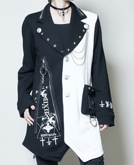 送料無料/[APPAREL]/セックスポットリベンジ/CUSTOM ZIP DETAIL BLACK ジャケット 白+黒×白 (M) ゴスロリ・パンク/SEX POT ReVeNGeの通販は 12,743円