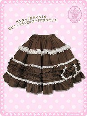 送料無料/[APPAREL]/マキシマム/フリュート アンシャンテ デュ ローズスカート ショコラ x マロンベージュ (F) ゴスロリ・パンク/MAXICIM