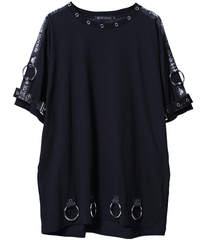 APPAREL]/セックスポットリベンジ/BELT SLEEVE SID RING カットソー 黒