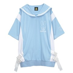 送料無料/[APPAREL]/リッスンフレーバー/メルティうさぎ セーラージャージ プルオーバー ライトブルー (F) ゴスロリ・パンク/LISTEN FLAV