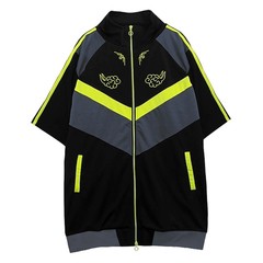 送料無料/[APPAREL]/リッスンフレーバー/サイバーチャイナ半袖ジャージ BLACK x GREEN (F) ゴスロリ・パンク/LISTEN FLAVOR