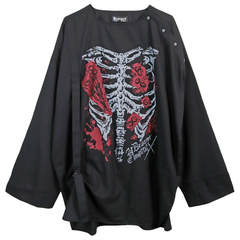 [APPAREL]/ディオラート/手術着風 シャツロンT [ロッコツ] ブラック×レッド (M) ゴスロリ・パンク/Deorart_1