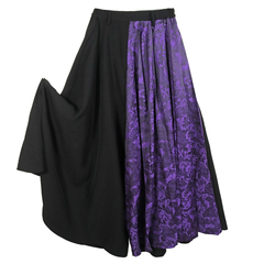 [APPAREL]/ディオラート/[GOTH CHINA] HAKAMA風 アシンメトリーワイドパンツ [袴・和柄・中華柄] ブラック×パープル (M) ゴスロリ・パンク/Deorart_1