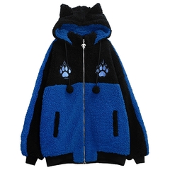 APPAREL]/リッスンフレーバー/猫耳肉球ファイヤーボアブルゾン