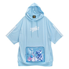 [APPAREL]/リッスンフレーバー/トリックベア　推し活パーカー LIGHT BLUE (F) ゴスロリ・パンク/LISTEN FLAVOR APPAREL]/リッスンフレーバー/トリックベア 推し活パーカー LIGHT BLUE