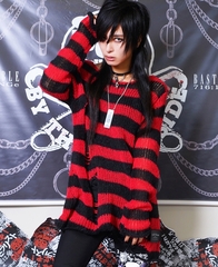 APPAREL]/セックスポットリベンジ/ReVeNGe PUNK ボーダー セーター 黒