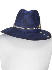 APPAREL]/セックスポットリベンジ/GRUNGE STUDS BRIM ハット 黒x青 (F