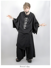 送料無料/[APPAREL]/ディオラート/フラップ付 レイヤード・袴ワイドパンツ ブラック x ガンメタ (L) ゴスロリ・パンク/Deorartの通販は 14,520円