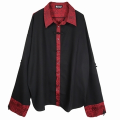 [APPAREL]/ディオラート/中華 ギャング シャツ [切替え・チャイナ柄] ブラック x レッド (L) ゴスロリ・パンク/Deorartの通販は