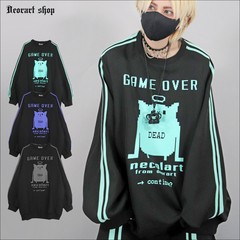 [APPAREL]/ディオラート/サイドライン necolaプリント プルオーバー [ GAME OVER ] ブラック x ミント (F) ゴスロリ・パンク/Deorartの通販は