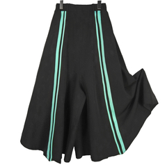 [APPAREL]/ディオラート/サイドライン・スカート風ワイドパンツ ブラック x ミント (L) ゴスロリ・パンク/Deorart APPAREL]/ディオラート/サイドライン・スカート風ワイドパンツ