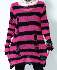 APPAREL]/セックスポットリベンジ/ReVeNGe PUNK ボーダー セーター (黒