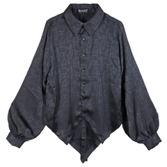 [APPAREL]/ディオラート/ジャガード柄・ヴァンパイア・ ドレスシャツ【 燕尾・エンビ 】 ブラック (M) ゴスロリ・パンク/Deorart_1