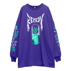 [APPAREL]/リッスンフレーバー/青薔薇カプセル スウェットトレーナー(裏毛) BLUE PURPLE (F) ゴスロリ・パンク/LISTEN FLAVORの通販は 8,800円