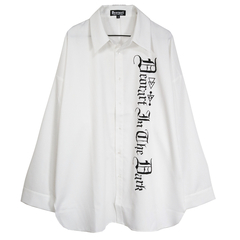 [APPAREL]/ディオラート/フロントプリント・ モンスターサイズシャツ[ Gothic Logo ] ホワイト x ブラック (L) ゴスロリ・パンク/Deorartの通販は