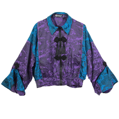 [APPAREL]/ディオラート/[GOTH CHINA] キョンシースリーブ・チャイナ柄ジャケット パープル×ブルー (L) ゴスロリ・パンク/Deorart