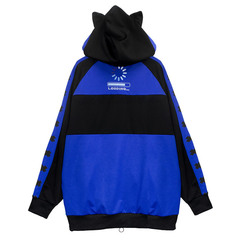[APPAREL]/リッスンフレーバー/LISTEN FLAVOR ゲーミング猫耳 ジャージパーカー BLUE×BLACK (F) ゴスロリ・パンク/LISTEN FLAVOR_1