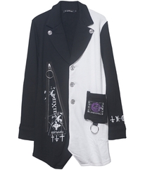 [APPAREL]/セックスポットリベンジ/ZIP DETAIL BLACK ジャケット 白＋黒 x 白 (M) ゴスロリ・パンク/SEX POT ReVeNGe APPAREL]/セックスポットリベンジ/ZIP DETAIL BLACK ジャケット 白＋黒