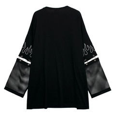 [APPAREL]/リッスンフレーバー/ディジーベア 袖メッシュビッグトップス BLACK (F) ゴスロリ・パンク/LISTEN FLAVOR