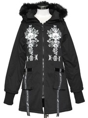 送料無料/[APPAREL]/セックスポットリベンジ/HIGH NECK HOOD BLACK