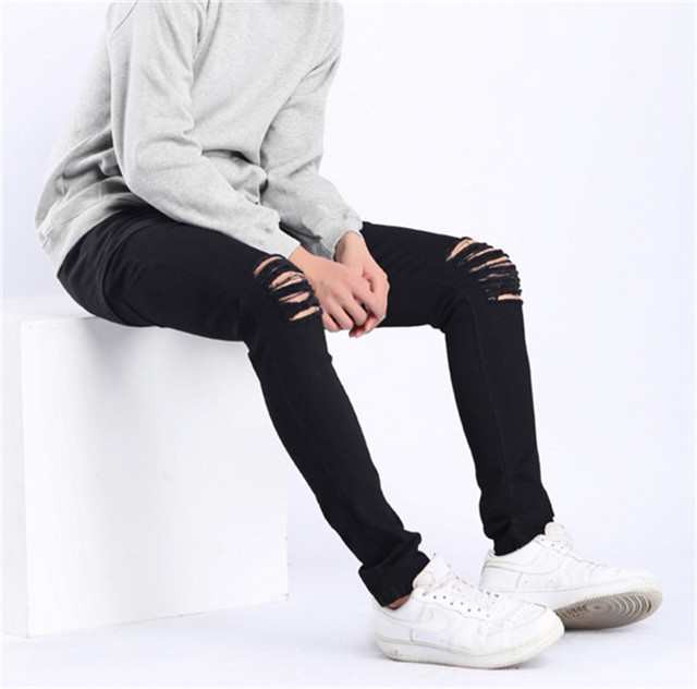 ダメージジーンズ スキニーデニムパンツメンズ細身パンツ スリム クラッシュボトムス ストレッチ 大きいサイズの通販は