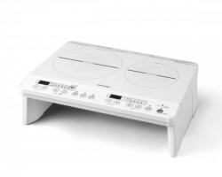 【新品/取寄品/代引不可】2口IHコンロ 1400W 脚付 ホワイト IHK-W12S-Wの通販は