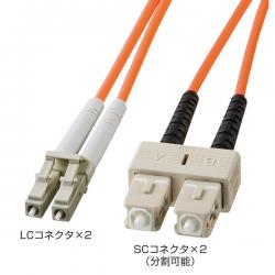 【新品/取寄品/代引不可】光ファイバケーブル 20m LC/SC 62.5ミクロン マルチモード HKB-LCSC6-20L