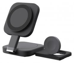 【新品/取寄品/代引不可】3in1折りたたみワイヤレス充電スタンド ブラック HR-N3BKの通販は