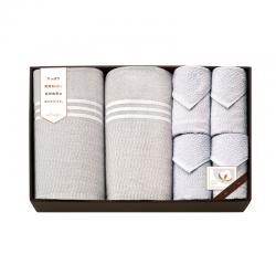 【新品/取寄品】【特選商品4】コットン セレクション ギフト 国産さらさらタオルケット2P&タオルセット(泉州産) グレー CPの通販は 8,675円