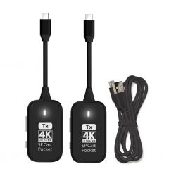 【新品/取寄品/代引不可】4K対応ワイヤレスプレゼンテーション(USB-C送信機2台セット) SPCASTPOCKET4K-C1の通販は