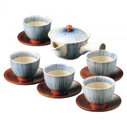 【新品/取寄品】【特選商品2】利左右衛門窯 朱巻十草急須茶器揃 009-703Mの通販は 10,335円