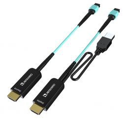 【新品/取寄品/代引不可】MPO 脱着式 光ファイバ HDMI ケーブルセット 100m AMH-100Mの通販は