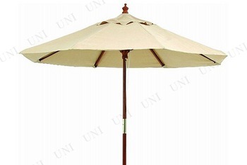 【取寄品】 木製パラソル 210cm アイボリー 210IV 【 屋外 日よけ 運動会 アウトドア用品 傘 庭 ガーデンパラソル レジャー用品 エクステリア ビーチパラソル 日除け キャンプ用品 】の通販は