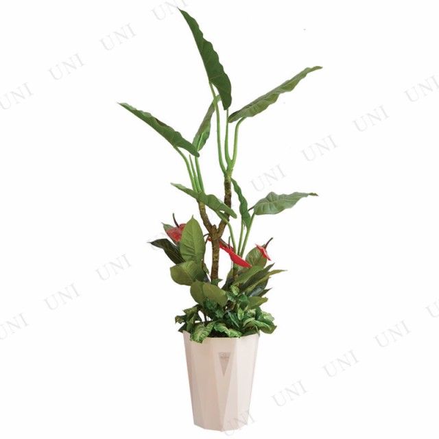 【取寄品】 フェイクグリーン 光触媒 エレファント寄植 150cm 【 インテリアグリーン 消臭 人工観葉植物 抗菌 】