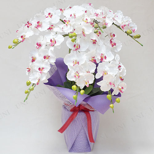 取寄品】 フェイクグリーン 光触媒 胡蝶蘭7本立 白ピンク 85cm
