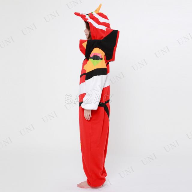 コスプレ 仮装 SAZAC(サザック) フリース着ぐるみ エヴァンゲリオン2号機 仮装 コスプレ衣装 大人用 その他キャラクター フリーサイズ 男女兼用 ハロウィン フリース素材 前ボタン留め_2