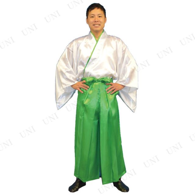 コスプレ 仮装 カラフル袴セット 緑 【 時代劇 メンズ 衣装