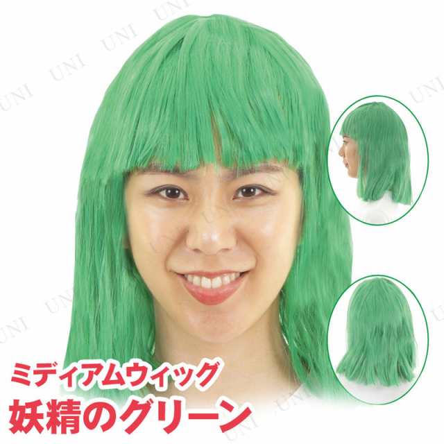 取寄品 コスプレ 仮装 ミディアムヘアー 妖精のグリーン ハロウィン 衣装 プチ仮装 変装グッズ パーティーグッズ かつら カツラ ウィの通販はau Pay マーケット パーティワールド