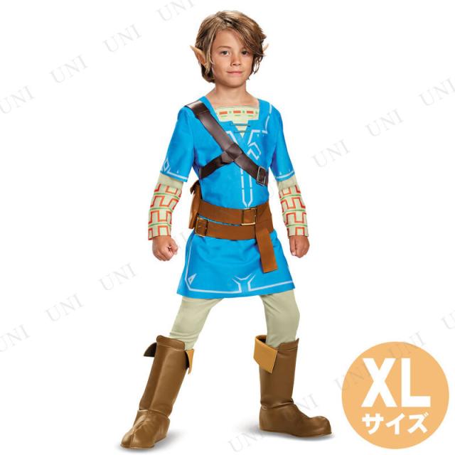 コスプレ 仮装 リンク デラックス 子供用 XL Disguise ゼルダの伝説 コスチューム 仮装 コスプレ衣装 キッズ 子供用XL ハロウィン パンツ付きチュニック チェストベルト ポーチ付きベルト 耳 ブーツカバー