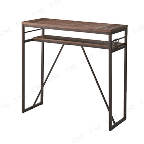 カウンターテーブル PT-782BK 東谷 家具 リビングテーブル 棚板付き アジャスター付き 組立式