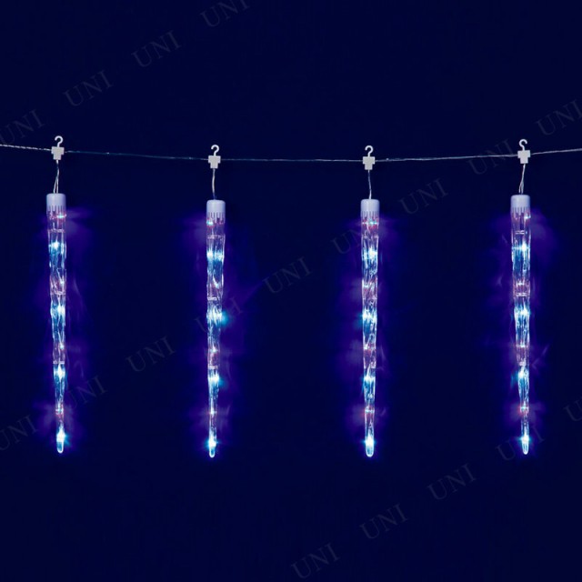 【取寄品】 150cm 6連アイスクル ホワイトブルーLEDライト 【 クリスマスパーティー 装飾 雑貨 デコレーション 電飾 吊り下げ イルミネー